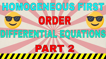 easy tricks to solve homogeneous order differential equations with example part 2
