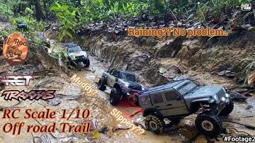 RC Scale 1/10 | Raining Offroad Trail | Traxxas Trx4 Sport | Jeep Rubicon | Rgt Jimny | Footage 2