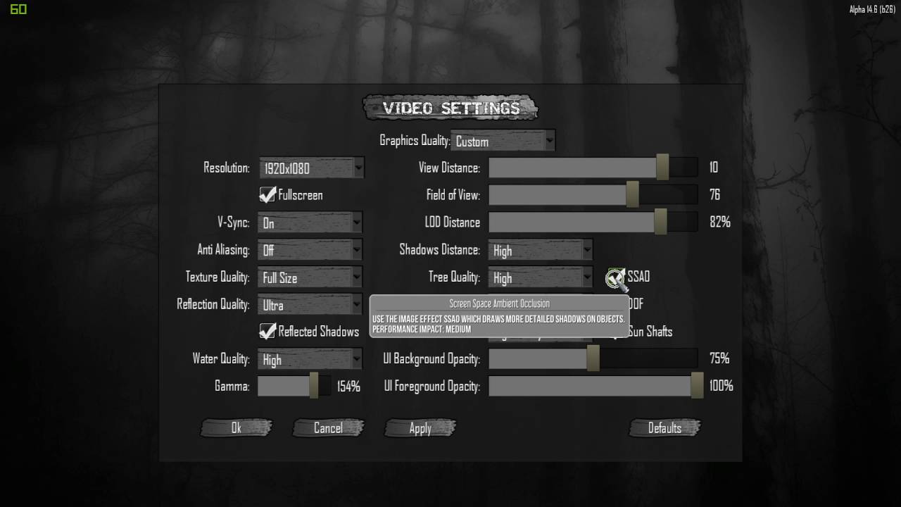 How to enable / disable SSAO in 7 Days to Die