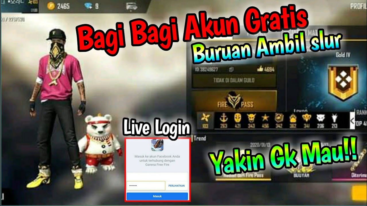 Bagi Bagi Akun Free Fire Gratis😱 !! Buruan Ambil#28 - YouTube