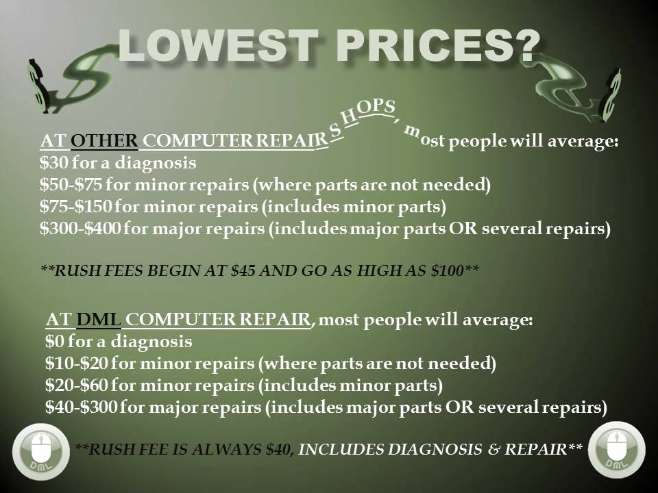 Welcome to the DML COMPUTER REPAIR FAMILY