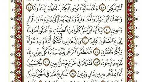 سورة المؤمنون (الحفظ) الوحدة الثانية للصف الخامس الإحيائي