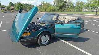 1993 Saab 900 turbo convertible. Eucalyptus green, Garage kept,  62k Miles ! screenshot 2