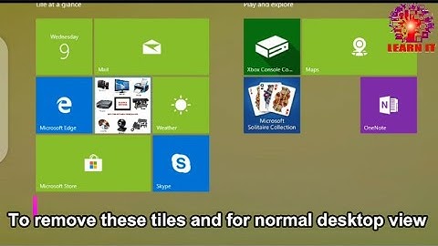 How to remove tile from screen in windows 10 //turn off tablet mode and get desktop normal view