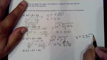 MAC1105 Sect 1.5(2) Solving Quadratic Equations GoFormative