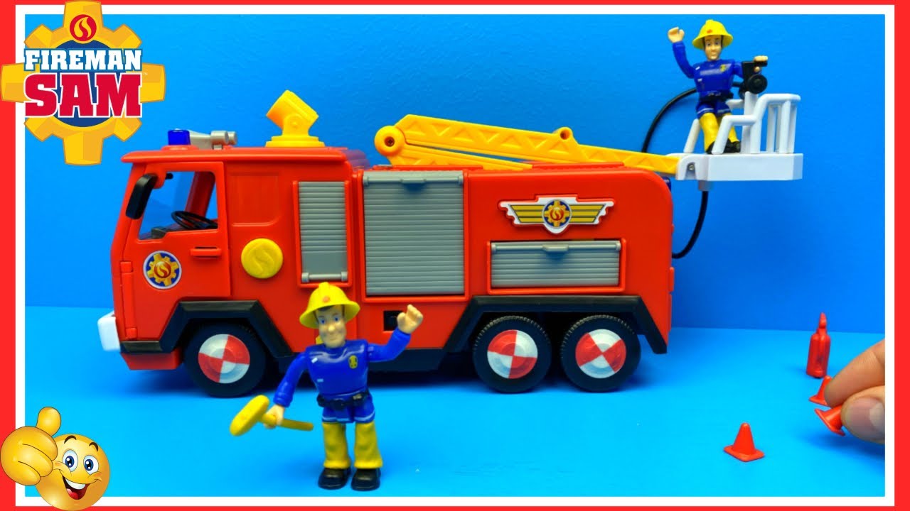 Laboratorium amusement Aanpassen Brandweerman Sam Fire Truck Jupiter uitpakken - YouTube