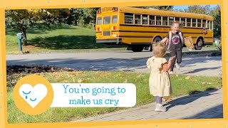 Toddler Runs To Greet Sister Off School Bus Every Day