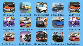 Dr Driving, Getaway 2, Car Driving 2026, Offroad Rover, Rage Road, Traffic Rider, Ultimate Bus Drive