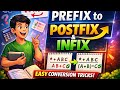 Prefix to Postfix & Prefix to Infix Conversion | Easy Trick | Data Structure