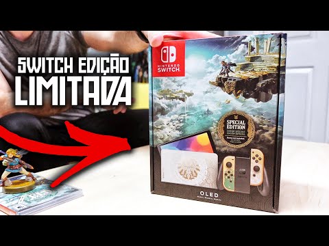 UNBOXING - Nintendo Switch do Zelda Tears of the Kingdom + Amiibo + Mídia Física!