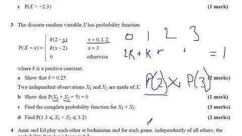 A Level   Discrete random variables