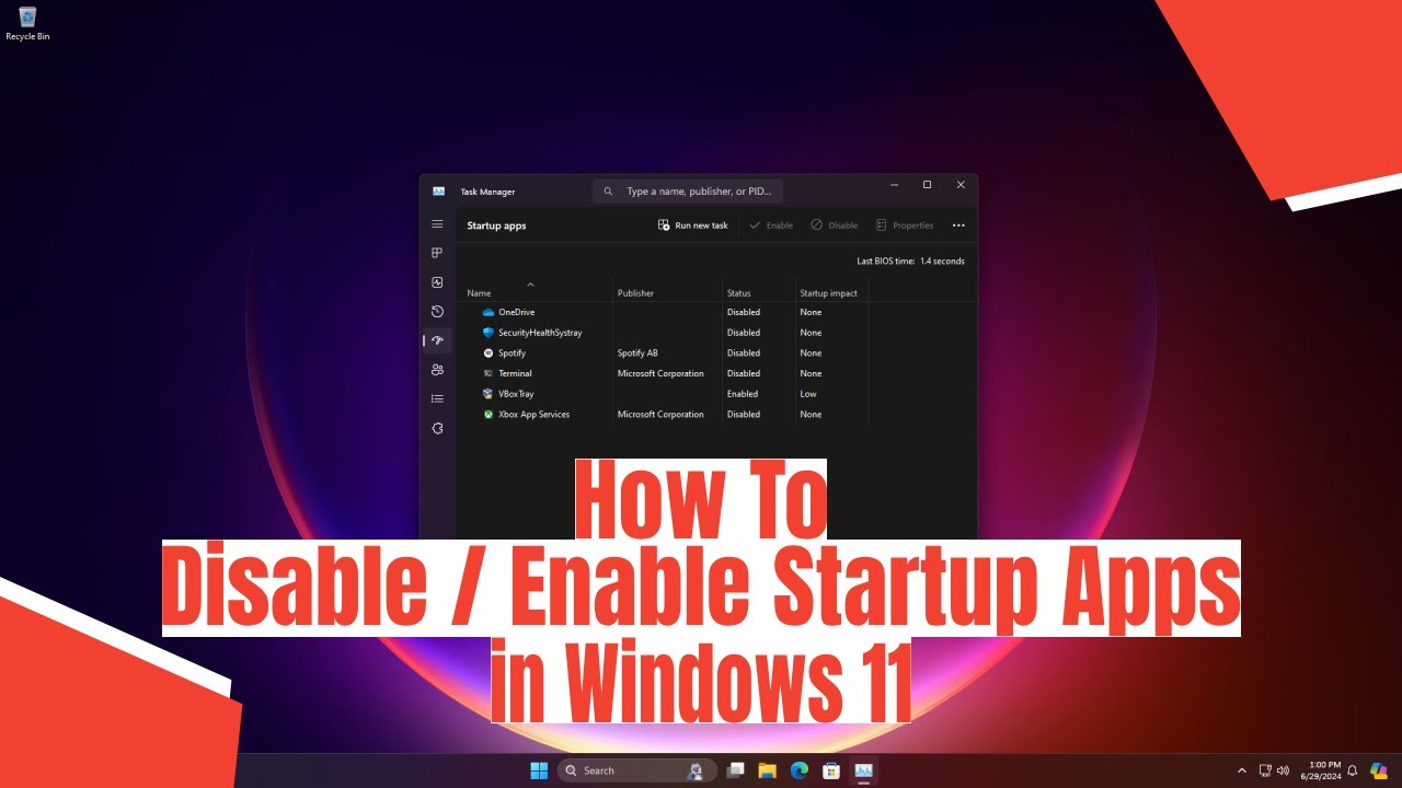 How To Disable / Enable Startup Apps in Windows 11 - YouTube