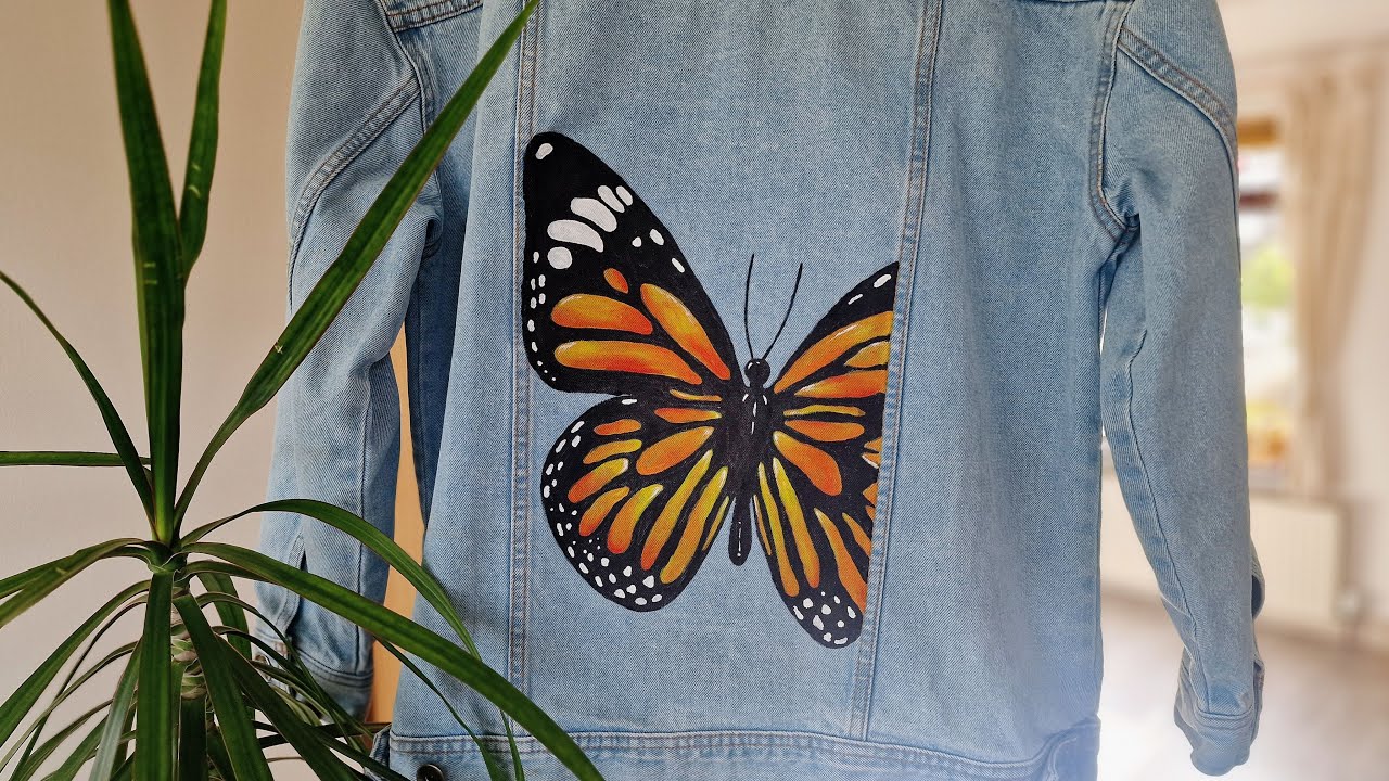 Butterfly Painted Denim Jacket | Hand-Painted Fashion Makeover 