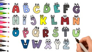 How To Draw Alphabet Lore Step by Step - Drawing Alphabet Lore A to Z But Different Version