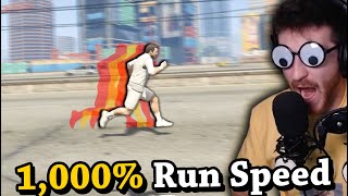 How fast can you RUN across GTA 5? (1000% Run Speed)