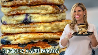 How to Make Fluffy Blueberry Yogurt Pancakes  Easy Homemade Pancake Recipe