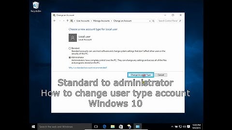 Standard to administrator. How to change user type account in Windows 10