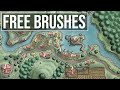 How to draw a village map on Procreate from Start to Finish - Full Process with FREE BRUSHES on iPad