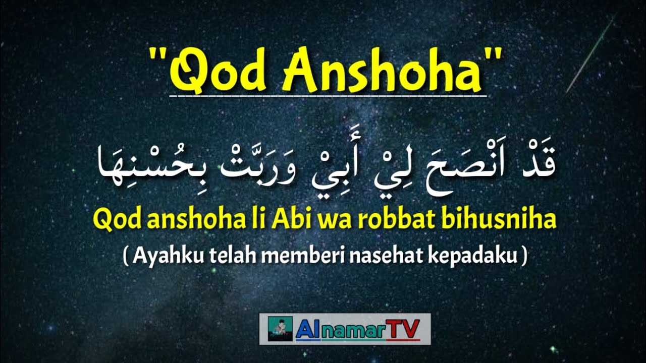 Sholawat Qod Anshoha Li Abi   Lirik Arab dan terjemahan