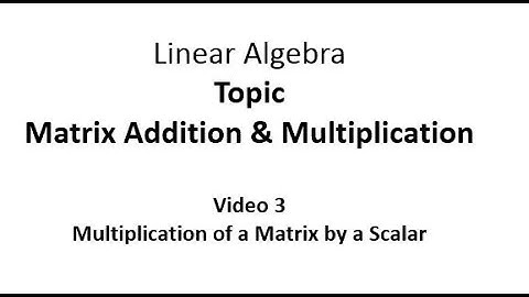 Multiplying Matrices by Scalars