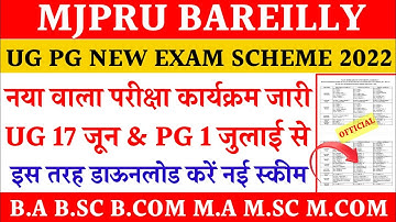 Mjpru final exam scheme 2022 | Download mjpru exam scheme 2022