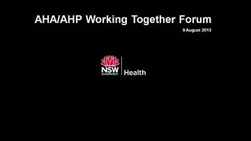 Introduction-AHA/AHP Working Together Forum & Launch