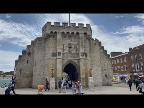 Southampton Bargate and City Walls walk showing off the historic landmarks, Grade I listed building