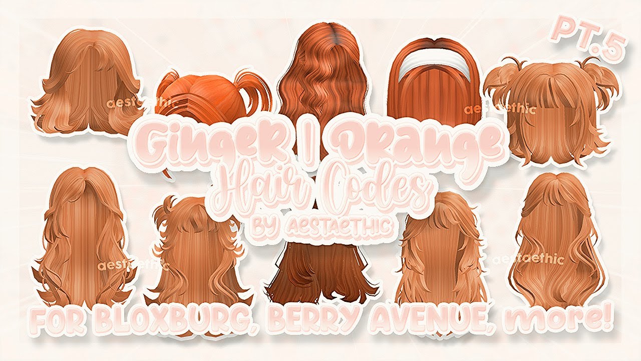 Hair Orange Codess in 2023  Ginger hair, Red hair roblox, Y2k hair