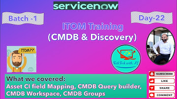 ITOM Training- CMDB & Discovery| Batch 1 | Day 22 |Asset CI field Mapping,CMDB Workspace,CMDB Groups
