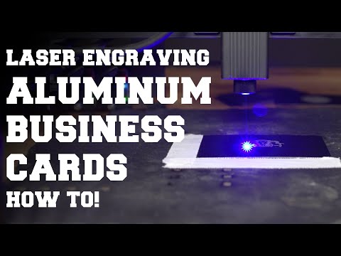 Laser engraving of aluminum business cards | Lasergravur von Aluminium Visitenkarten