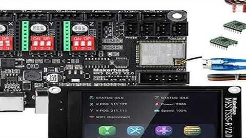 Grbl 32 bit CNC Shield Controller ESP32 WIFI MKS DLC32 V2.1 Offline Control Board TS24 Touchscreen f