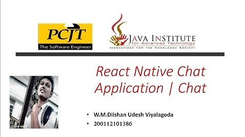 Chat Application Chat | React Native  | Java Institute