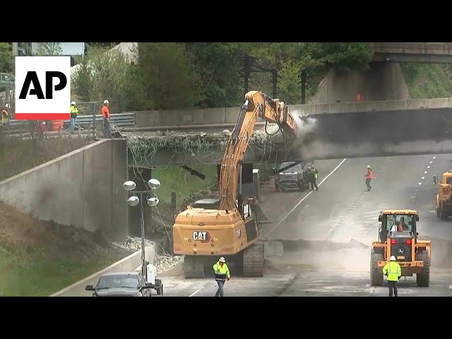 Workers begin removing bridge over I-95 after gasoline tanker crash in Connecticut