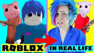 ROBLOX VS ROBLOX IN REAL LIFE!!! PIGGY GAME, GIANT BRUNO ENCANTO HEAD, HUGGY WUGGY, AND MORE!