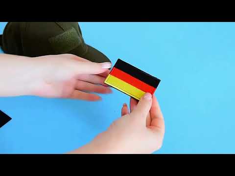 Набір шевронів 2 шт на липучці Прапор Німеччини 5х8 см ФРН вишитий патч нашивка шеврон Німеччина, видео 1