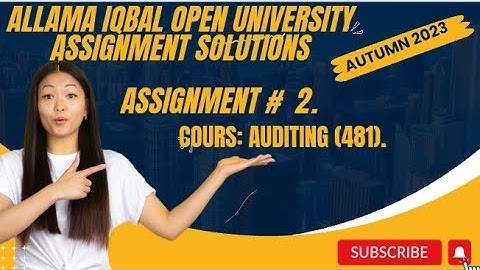 code 481|AIOU SOLVED ASSIGNMENT#2|Aiou|Autumn 2023|Auditing|BA,B.com|#2023