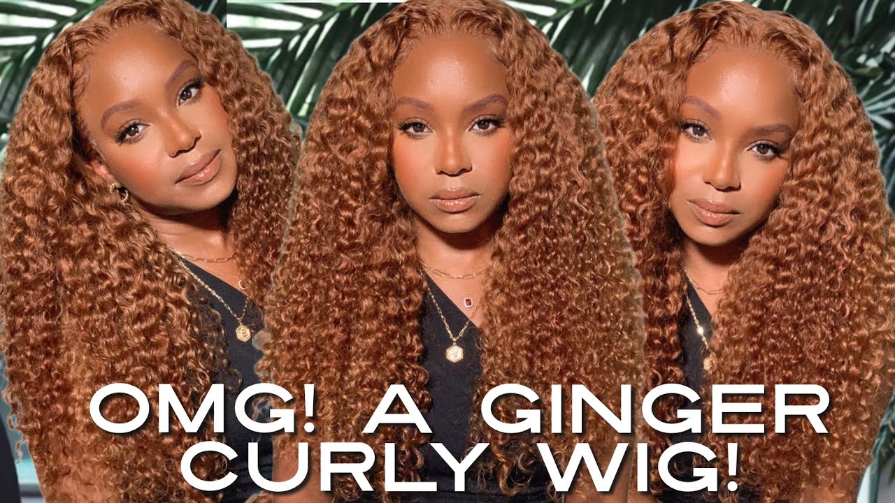 BEST GINGER CURLY WIG INSTALL + MAKEUP TRANSFORMATION GRWM