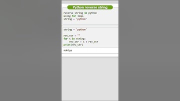 reverse string using for loop in python | loop in python