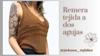 Remera/ blusa tejida a dos agujas. Todas las tallas. Woven t-shirt. Tutorial paso a paso