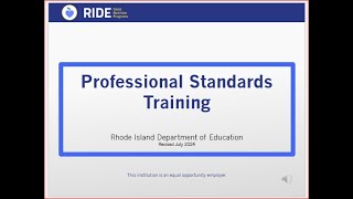 Professional Standards Training