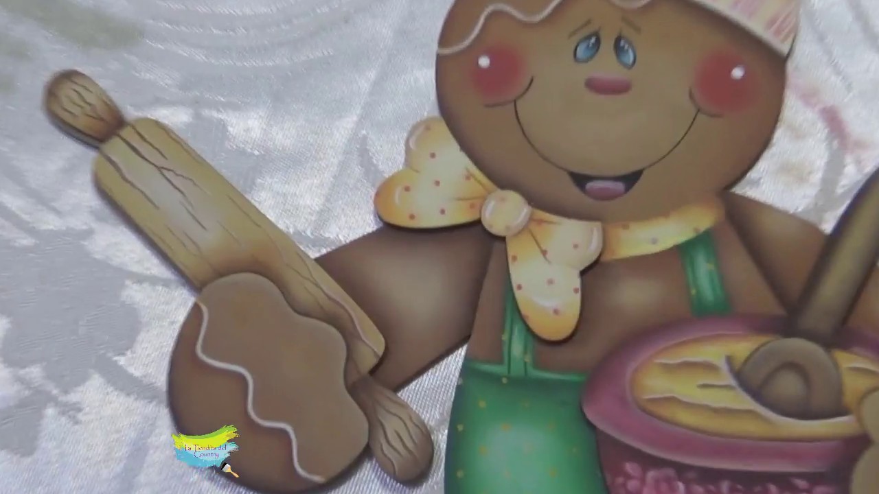 pintura COUNTRY 🎨 en madera 🍪 GALLETA DE JENGIBRE💚