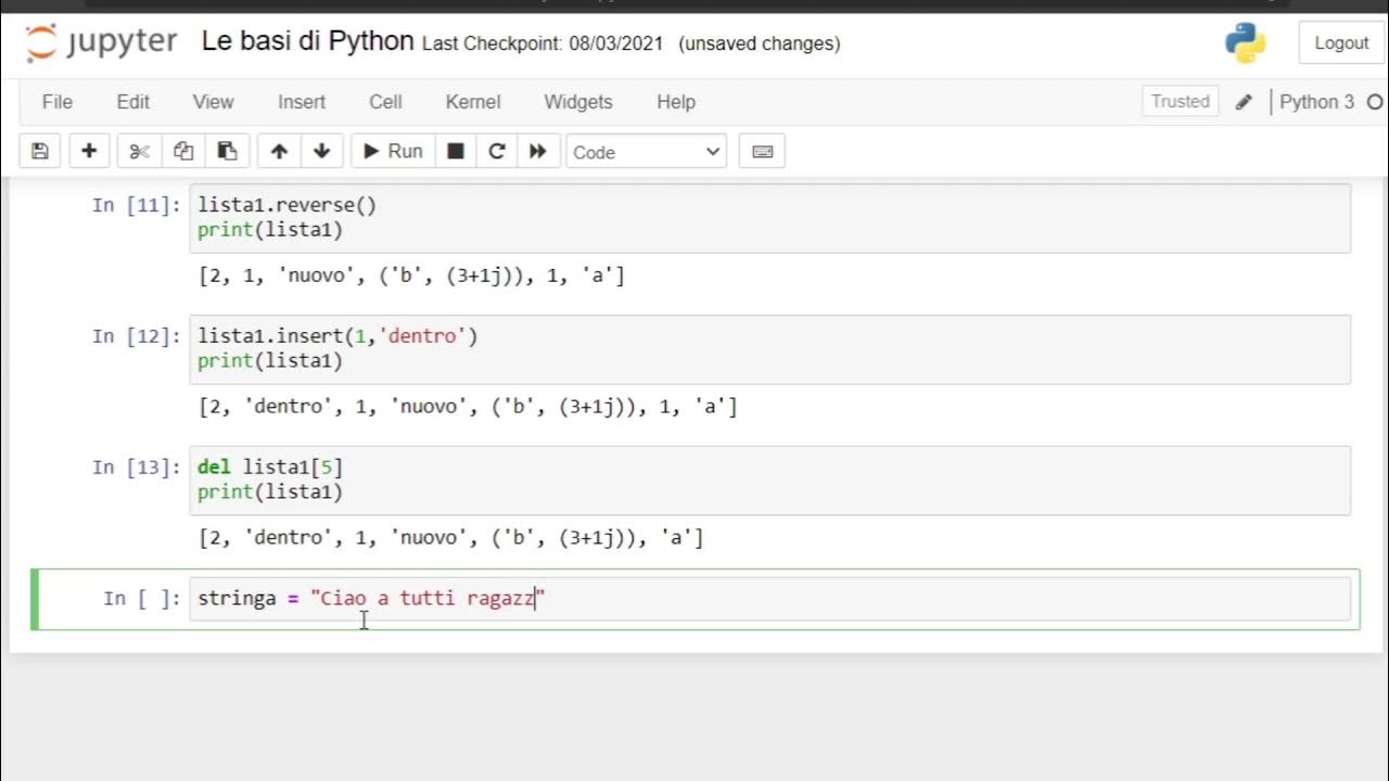 12. Le OPERAZIONI con le LISTE (Corso BASE COMPLETO Python 2021 ITA ...