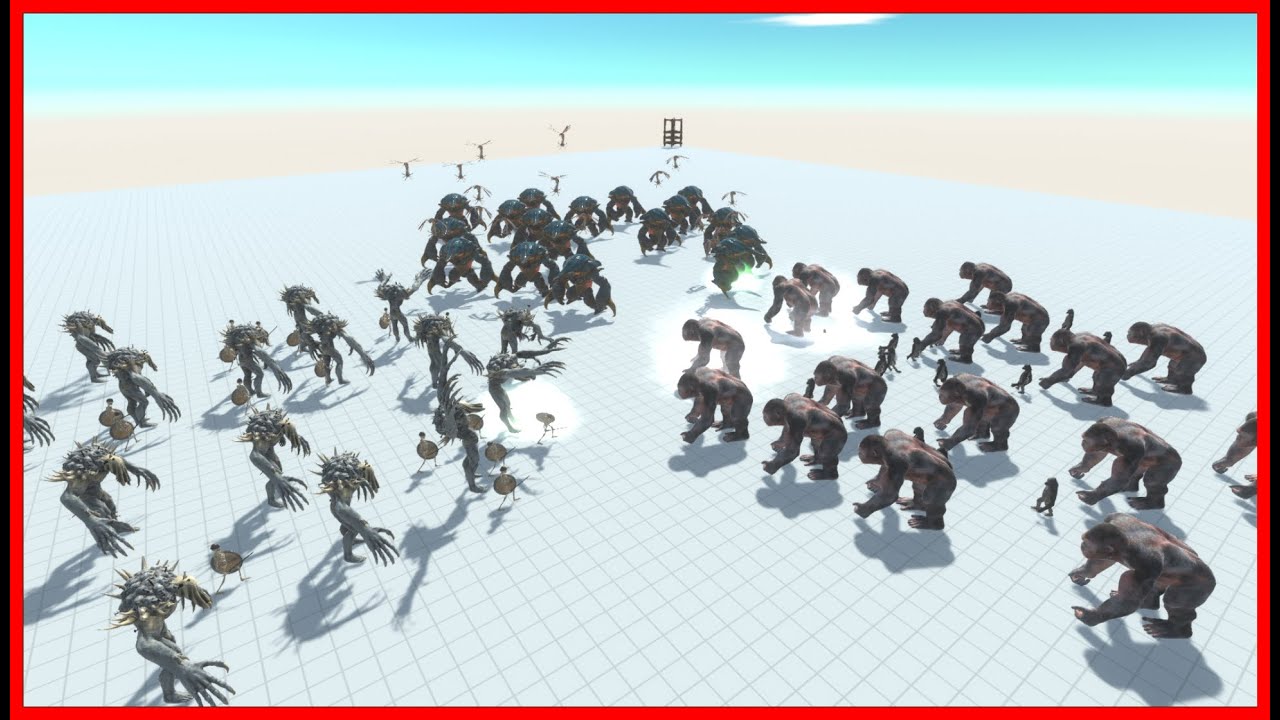 GORO VS SCOURGE VS RANTHORN  WITH HIS WEAKEST UNIT  BATTLE ROYALE - ANIMAL REVOLT BATTLE SIMULATOR