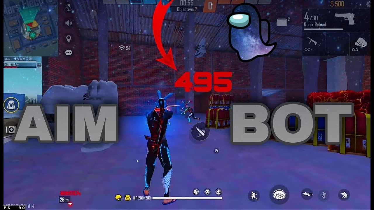 Free fire AIM BOT mode "among us" RUOK FF YouTube
