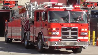 Long Beach Fire Dept. Engine 1 (Reserve) Truck 1 & *NEW* Rescue 1 Responding 2/27/2026