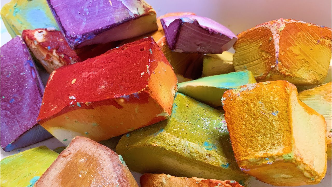 🌈Dyed Gym Chalk Crush ️💚🧡💜 - YouTube