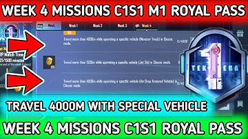 WEEK 4 MISSIONS C1S1 M1 ROYAL PASS 🔥 BGMI C1S1 WEEK 4 ROYAL PASS MISSION EXPLAIN 🔥 C1S1 M1 WEEK 4