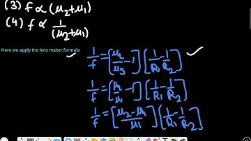 A lens  made of a material of refractive index mew2 is surrounded by a medium of refractive index