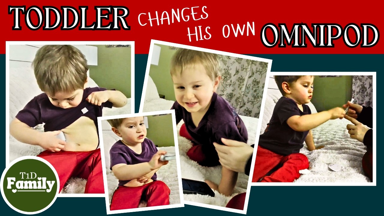 T1D Toddler Changes His Omnipod Insulin Pump - T1D Parent Tutorial