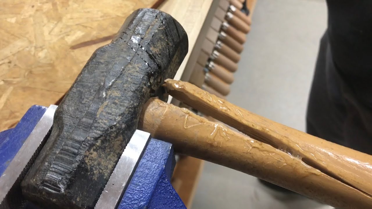 FIXING a broken sledge hammer handle with epoxy glue (AMAZING